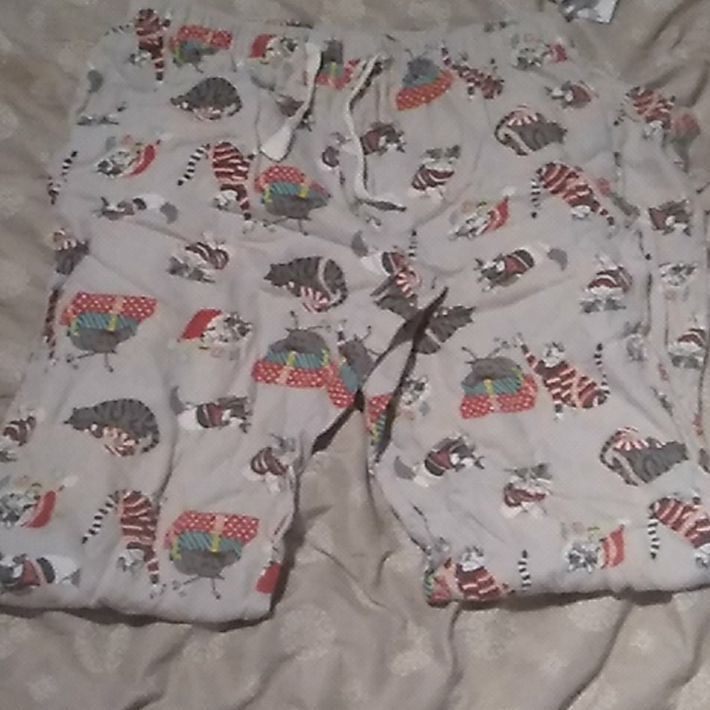 Cat christmas pajama pants